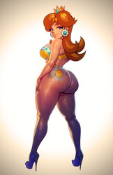 1girls alternate_breast_size ass ass_tattoo back big_ass big_breasts bimbo blue_eyes bra breasts brown_hair bubble_butt crown curvy earrings eyelashes eyeliner eyeshadow female female_only freckles full_body heels high_heels hourglass_figure huge_ass human large_breasts lingerie lipstick long_hair looking_at_viewer looking_back makeup mario_(series) negarobo nintendo panties princess_daisy seductive seductive_look seductive_smile sexually_suggestive simple_background smile solo standing stiletto_heels thick_thighs thighs underwear underwear_only very_high_heels voluptuous wide_hips yellow_bra yellow_panties rating:Questionable score:715 user:Bellegar