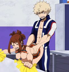 1boy 1girls abs animated ass ass_focus big_ass big_breasts big_butt bimbo blonde_hair bottom_heavy breasts brown_hair bubble_ass bubble_butt busty butt_focus cheerleader color dat_ass digital_media_(artwork) female huge_ass huge_breasts katsuki_bakugou large_ass male my_hero_academia nightlykrumbs nipples ochako_uraraka pom_poms sex shirt_lift shirt_up sound spiky_hair standing straight teenager thick_ass thrusting u.a._cheerleader_outfit video rating:Explicit score:458 user:Orphan1325