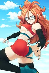 1girls android_21 android_21_(human) big_breasts blue_eyes cleavage curly_hair curvy dragon_ball dragon_ball_fighterz erect_nipples female glasses high_heel_boots high_heels huge_areolae huge_ass liesday orange_hair puffy_nipples red_hair thick_lips very_long_hair voluptuous wide_hips rating:Explicit score:157 user:gaver