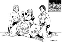 5girls ada_wong ada_wong_(caroline_ribeiro) alice_abernathy bondage bottomwear breasts breasts_out claire_redfield dildo extro female female_only femdom femsub firearm footwear handgun human interracial interracial_yuri jill_valentine jill_valentine_(julia_voth) monochrome multiple_girls neckwear nipples rebecca_chambers resident_evil resident_evil_2 resident_evil_4 sex strap-on strap-on_under_skirt topwear weapon yuri zombie rating:Explicit score:40 user:bot