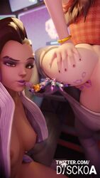 2girls 3d alternate_costume anus applying_lipstick areolae asian ass blender breasts bubble_butt cruiser_d.va d.va discko female female_only latina lesbian lipstick_mark lipstick_on_anus lipstick_on_ass lipstick_on_pussy lots_of_lipstick_marks medium_breasts nipples overwatch pussy selfie sombra yuri rating:Explicit score:376 user:justausername