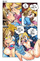 1boy 1girls absurd_res blonde_hair breasts breasts_out breath_of_the_wild clothing comic crossover english_text female glowing glowing_eyes highres hugging human kissing link lips lipstick looking_at_another male male_penetrating mario_(series) nintendo nipples one_eye_closed penetration princess_peach pussy pussy_juice royalty sasatseng sex speech_bubble straight sucking super_smash_bros. sweat text the_legend_of_zelda thought_bubble tongue tongue_out torn_clothes torn_clothing vagina vaginal_penetration rating:Explicit score:109 user:Tillow