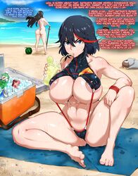 abs barefoot beach big_breasts bikini blue_eyes blush caption dark_hair drinking flirting huge_areolae huge_ass huge_breasts kill_la_kill kiryuuin_satsuki kunaboto large_breasts looking_at_viewer matoi_ryuuko muscular_female naughty_face nipples_visible_through_clothing pov puffy_nipples seductive senketsu sisters sling_bikini sweat sweaty_belly sweaty_breasts talking_to_viewer text thick_thighs two_tone_hair underboob venus_body visible_nipples voluptuous rating:Explicit score:550 user:Lol55