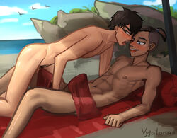 2boys avatar_the_last_airbender beach black_hair blue_eyes blush blushing brown_eyes brown_skin convenient_censoring convenient_censorship dark-skinned_male dark_hair dark_skin day gay interracial kissing male male/male male_on_male male_only nickelodeon nonbender nude penis short_hair sky sokka towel umbrella uncensored vyjalanas yaoi zuko rating:Explicit score:141 user:Vyjalanas