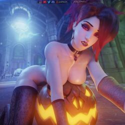 1girls 2019 3d big_breasts blizzard_entertainment breasts female female_only forceballfx goth large_breasts looking_at_viewer mercy nude nude_female overwatch patreon red_eyes red_hair selfie solo rating:Questionable score:327 user:justausername