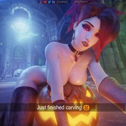 1girls 2019 3d big_breasts blizzard_entertainment breasts female female_only forceballfx goth large_breasts looking_at_viewer mercy overwatch patreon red_hair selfie snapchat solo rating:Questionable score:228 user:justausername