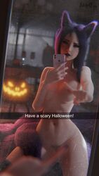 1girls 3d ahri areolae breasts female female_only league_of_legends nipples nude one_finger_selfie_challenge selfie shir0qq snapchat solo text rating:Explicit score:248 user:justausername