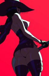 1girls arc_system_works ass big_ass black_hair bob_cut breasts clothing female female_only guilty_gear hat i-no nipples panties playzholder short_hair solo video_games rating:Explicit score:74 user:EdgySexy