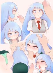 1boy 1girls blue_eyes blue_hair faceless_male male_out_of_frame my_hero_academia nejire_hado oral penis school_uniform schoolgirl shpo sucking teenager u.a._school_uniform uncensored unseen_male_face rating:Explicit score:713 user:mr._sabe