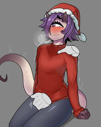 1_eye 1boy ansel_(anaid) ball_fondling christmas_hat clothed clothing disembodied_hands femboy foreplay fully_clothed girly hand_on_shoulder humanoid krekk0v male male_focus male_only original pale_skin sitting solo_focus sweater tagme tail tailclops_(species) tears tight_clothing trap wavy_mouth rating:Explicit score:122 user:Fhdjjdrhu