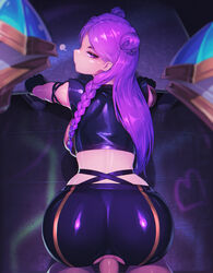 1boy 1girls 2019 absurdres ass bent_over black_gloves black_pants braid ce-_-3 censored crotch_cutout doggy_style double_bun female gloves has_uncensored_version highres k/da_kai'sa k/da_series kai'sa latex league_of_legends long_hair looking_at_viewer mosaic_censoring pants penis pepper0 pov purple_eyes purple_hair riot_games sex solo_focus straight vaginal_penetration rating:Explicit score:182 user:bot