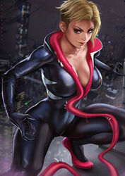 1girls abs alien ballet_shoes big_breasts blonde_hair breasts cleavage dandon_fuga eyebrow_piercing female female_only gwen_stacy gwen_stacy_(spider-verse) gwenom large_breasts long_tongue looking_at_viewer marvel shaved_side she-venom solo spider-gwen spider-man_(series) symbiote venom rating:Questionable score:140 user:justausername