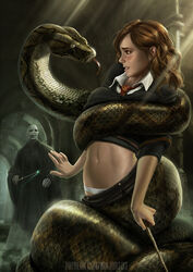 1girls 2d 2d_(artwork) actress celebrity clothing conquered conquered_celebrity deserved_fate emma_watson exposed_panties female harry_potter hermione_granger imminent_vore nagini ninjartist panties photorealism photorealistic ralph_fiennes real_person realistic restrained scene_interpretation snake spoils_of_victory spoils_of_war tagme tie underwear voldemort what_if what_should_have_happened worried rating:Questionable score:532 user:Anon05