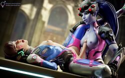 2futas 3d 3d_(artwork) areolae blender bodysuit breasts cum cum_on_breasts d.va dickgirl erection futa_only futanari gloves intersex justfuta nipples open_mouth overwatch paizuri penis sex widowmaker rating:Explicit score:252 user:justausername