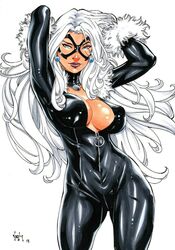 1girls 2019 arms_up big_breasts black_bodysuit black_cat_(marvel) blue_eyes bodysuit breasts busty cleavage clothed clothed_female clothes clothing collar color colored costume dated domino_mask earrings ed_benes_studio eyeshadow facing_viewer felicia_hardy female female_only front_view hair human human_only large_breasts lipstick long_hair looking_at_viewer makeup marvel marvel_comics mascara mask no_bra outfit pinup plain_background purple_lips purple_lipstick signature smile smiling solo spider-man_(series) standing superheroine tight_clothing uncensored unzipped unzipped_bodysuit vagner_fernandes white_background white_hair zipper zipper_pull_tab rating:Questionable score:45 user:JackieEstacadoThrowaway