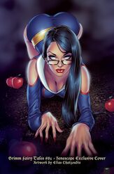 1girls all_fours apple ass big_ass big_breasts big_breasts black_hair blue_dress blue_eyes breasts busty cleavage comic_cover crawling curvaceous curvy dat_ass dress elias_chatzoudis eye_contact female female_only glasses grimm_fairy_tales_zenescope large_breasts lipstick long_hair looking_at_viewer nail_polish official_art pinup red_lips red_lipstick red_nail_polish red_nails sela_mathers solo text thick_ass voluptuous zenescope rating:Questionable score:47 user:JackieEstacadoThrowaway