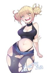 1girls 2019 abs alternate_outfit ass bangs bare_shoulders belly big_ass big_breasts blonde_hair blush breasts cleavage clothed clothing curvy dated digital_media_(artwork) double_bun eye_contact female female_focus female_only fit half-closed_eyes himiko_toga hotvr large_breasts legwear light-skinned_female light_skin long_hair looking_at_viewer midriff my_hero_academia navel panties pantyhose pose posing short_hair short_shorts shorts simple_background skimpy smile solo solo_focus teeth text thick thick_thighs thigh_gap thighhighs thighs thin_waist thong torn_clothes torn_legwear torn_thighhighs voluptuous watermark white_background wide_hips yellow_eyes rating:Questionable score:1115 user:phoenixeugene