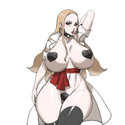 1girls abs alternate_breast_size ass black_heart_pasties black_pasties blush breasts cleavage eye_contact female female_only half-closed_eyes huge_ass huge_breasts human human_only looking_at_viewer maniacpaint nintendo oleana_(pokemon) pasties pokemon pokemon_ss solo solo_female thick_thighs thigh_gap thighhighs white_background wide_hips rating:Questionable score:233 user:justausername