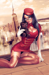 1girls alternate_costume big_breasts black_hair black_heels black_thong blue_eyes breasts brown_stockings busty cityscape cleavage cleavage_cutout clouds comic_cover doorman dress elias_chatzoudis empire_state_building female female_only glasses gloves grimm_fairy_tales_zenescope hat heels large_breasts lipstick looking_at_viewer new_york official_art pinup raised_eyebrows red_dress red_hat red_lips red_lipstick roof rooftop sela_mathers sitting skyscraper solo stockings teddy_bear thighs thong tight_clothing white_gloves zenescope rating:Safe score:49 user:JackieEstacadoThrowaway