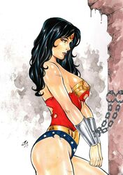 1girls 2019 amazon black_hair blue_eyes bondage bound bound_wrists breastplate breasts chained chains cleavage curvy dated dc dc_comics diana_prince ed_benes_studio eyeshadow female female_only femsub junior_maia justice_league large_breasts long_hair makeup mascara peril pinup purple_lips purple_lipstick ripped_clothing side_view sideboob signature solo superhero_costume superheroine thighs tiara torn_clothes torn_clothing wonder_woman wonder_woman_(series) wrists_bound rating:Safe score:60 user:JackieEstacadoThrowaway