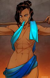 1girls abs beauregard_lionett blue_eyes covered_nipples covering covering_breasts covering_crotch critical_role critical_role:_the_mighty_nein dark-skinned_female dark_skin dungeons_and_dragons fantasy female female_only hair_up human legs monk muscular muscular_female naked nose_ring piercings pony_tail ponytail pose posing scar_across_eye scars smirking solo solo_female staff zet13 rating:Explicit score:171 user:deleted100081