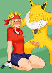 1boy 1girls blonde_hair blue_eyes blush brown_hair clothed_female_nude_male gender_transformation gloves human hypno hypnosis male may_(pokemon) mind_control nintendo oo_sebastian_oo pendulum penis pokemon pokemon_rgby pokemon_rse pokephilia testicles transformation rating:Explicit score:67 user:awesomeness98778