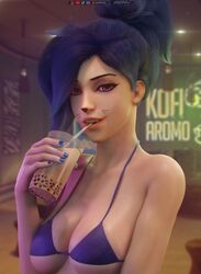 1girls 3d absurdres angela_ziegler big_breasts blender blizzard_entertainment blue_hair bra breasts female female_only forceballfx goth highres large_breasts looking_at_viewer mercy overwatch purple_eyes solo rating:Questionable score:153 user:justausername