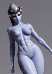 1girls 3d abs blizzard_entertainment grey_background joelgraphz medium_breasts muscles muscular nail_polish naked nipples noahgraphicz nude overwatch purple_skin pussy shiny_skin solo standing tattoo thick_thighs toned visor voluptuous wide_hips widowmaker yellow_eyes rating:Explicit score:219 user:complex