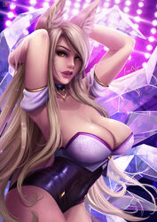 1girls absurd_res absurdres ahri animal_ears armpits arms_above_head arms_behind_back arms_behind_head arms_up ass big_ass big_breasts blonde_hair breasts bursting_breasts busty cleavage clothed clothing detailed_background female female_focus female_only fluffy fluffy_ears fox_ears hair k/da_ahri k/da_series large_breasts league_of_legends lipstick long_hair looking_at_viewer luminyu makeup pose posing riot_games shiny solo solo_focus standing tagme tail thick_thighs thighs very_high_resolution very_long_hair yellow_eyes rating:Questionable score:115 user:Futa_Warlord