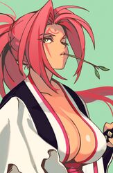 1girls baiken big_breasts breasts cleavage female female_only guilty_gear large_breasts nipples one_eye_closed optionaltypo solo rating:Questionable score:129 user:justausername