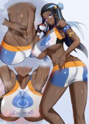 1girls abs alternate_breast_size armpits ass ass_cleavage bigshine000 breasts butt_crack dark_skin female female_only human human_only nessa_(pokemon) pokemon pokemon_ss smell solo rating:Questionable score:202 user:大金星