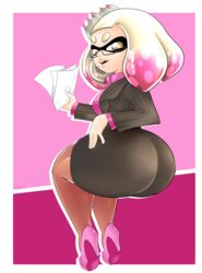 big_ass inkling_girl looking_back office_lady pearl_(splatoon) splatoon splatoon_2 suit xiceowl rating:Questionable score:97 user:SteamySquid