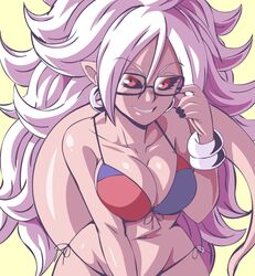 1girls 2010s android_21 belly_button big_breasts bikini bikini_bottom bikini_top black_nails black_sclera bracelet bracelets breasts cleavage curvaceous curvy curvy_figure dark_persona dragon_ball dragon_ball_fighterz earrings female female_focus female_only glasses hips hoop_earrings hourglass_figure humanoid lewdamone long_hair long_tail looking_at_viewer majin majin_android_21 messy_hair midriff navel pink_skin pointy_ears red_eyes smile solo solo_female solo_focus string_bikini string_panties tail thin_waist voluptuous white_hair wide_hips rating:Safe score:163 user:dunno92