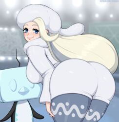 1girls afrobull dat_ass eiscue eye_contact female female_only half-closed_eyes huge_ass human_only looking_at_viewer looking_back melony_(pokemon) milf nintendo pokemon pokemon_ss smile source_request text thick_thighs url watermark wide_hips rating:Questionable score:237 user:Ronpa