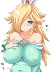 1girls anime_style blonde_hair blush breast_grab chubby crown erect_nipples female female_focus female_only gem horny jewelry konno_tohiro large_breasts long_hair mario_(series) naked nintendo nipple_bulge nipples non-english_text nude nude_female only_female princess_rosalina solo solo_female super_mario_galaxy rating:Explicit score:193 user:Adam666