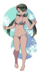 1girls alternate_outfit bikini breasts cleavage female female_only green_hair human human_only lamb-oic029 long_twintails looking_at_viewer mallow_(pokemon) pokemon pokemon_sm solo rating:Questionable score:80 user:justausername