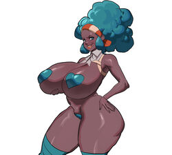 1girls alternate_breast_size ass big_ass breasts cleavage dark-skinned_female dark_skin eye_contact female female_only half-closed_eyes heart_pasties huge_breasts human human_only lenora_(pokemon) looking_at_viewer maniacpaint nintendo pasties pokemon pokemon_bw solo thick_thighs thigh_gap wide_hips rating:Questionable score:233 user:justausername