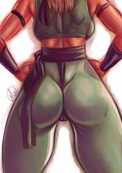 1girls 2d armlet ass backboob bare_midriff bare_shoulders belt big_breasts blonde_hair breasts bubble_butt busty female female_focus female_only fit fit_female fully_clothed g-string hourglass_figure large_breasts leggings long_hair michi_(artist) mortal_kombat pose posing solo sonya_blade sports_bra sportswear standing thick_thighs thong toned toned_female wedgie wide_hips rating:Questionable score:71 user:Zardauz