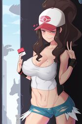 1girls abs alolan_exeggutor blue_eyes breasts brown_hair exeggutor female hat high_ponytail hilda_(pokemon) looking_at_viewer nintendo onix pokemon pokemon_bw pokemon_sm ponytail public pussy shiny_hair shiny_skin smile source_request tagme thigh_gap yanje rating:Explicit score:22 user:MothersBasementLookinAss