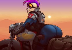 armor back_view backboob background big_ass big_breasts blazbaros bodysuit breast_press breasts curvy desert elbow_pads female female_only forehead_ridges genestealer goggles_on_forehead gradient_hair high_collar holstered_weapon huge_ass huge_breasts imperium_of_man mohawk motorcycle pale-skinned_female pale_skin pistol purple_eyes purple_hair purple_lips seductive_look seductive_smile sideboob solo solo_female thick_thighs tyranid warhammer_(franchise) warhammer_40k wide_hips rating:Questionable score:14 user:Tyderius