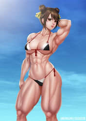 1girls big_breasts bikini breasts chun-li cleavage elee0228 extreme_muscles female female_only large_breasts looking_at_viewer muscles muscular muscular_female onewasho solo street_fighter rating:Questionable score:52 user:justausername