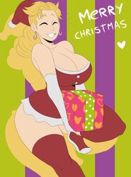 battle_tendency blonde_hair box christmas christmas_outfit closed_eyes detnox dick_in_a_box earrings eyes_closed futa_only futanari holding_box implied_futanari jojo's_bizarre_adventure pinup present smile smiling solo solo_futa suzi_q rating:Questionable score:239 user:lonely_exe