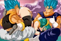 1girls 2boys ass ass_grab ass_on_face black_highlights blowjob blue_eyes blue_hair boots bulchi bulma_briefs chichi clothed_sex clothing color cunnilingus dragon_ball dragon_ball_super dragon_ball_z fellatio female fused_sex fusion gogeta hair hair_grab hair_pull hypothetical_fusion jpeg_artifacts light_skin line_art metamoran_clothing muscular muscular_male nala1588 oral oral_sex potara_earrings sex super_saiyan_blue threesome twitter_username vegito watermark rating:Explicit score:85 user:out_db