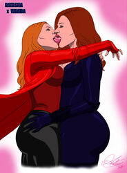 2019 2girls ass avengers big_ass big_breasts big_butt black_widow_(marvel) breasts clothed eyes_closed female female_only french_kissing hand_on_hip huge_ass human human_only kaywest kissing large_ass large_breasts lesbian_kiss light-skinned_female light_skin makeout marvel marvel_comics multiple_girls natasha_romanoff passionate_kiss red_hair scarlet_witch tongue_kiss wanda_maximoff yuri rating:Explicit score:60 user:JeJo