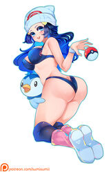 1girls alternate_breast_size alternate_outfit ambiguous_gender armpits ass avian back big_ass bikini black_legwear blush boots breasts cleavage clothed dawn_(pokemon) female feral hat larger_female lingerie long_hair looking_at_viewer looking_back midriff nintendo nude patreon piplup poke_ball pokemon pokemon_dppt simple_background size_difference sumisumii swimsuit text thick_thighs underwear url watermark white_background wide_hips rating:Questionable score:153 user:TwinkieLord