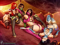 2d 4girls ass breasts cleavage dark-skinned_female dark_skin female female_only jade_(mortal_kombat) kitana mileena mortal_kombat mortal_kombat_(2011) skarlet themaestronoob rating:Questionable score:308 user:Anterum