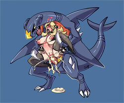 1boy 1girls ahe_gao alternate_breast_size alternate_outfit anal anal_sex barbed_penis big_breasts black_eyebrows black_gloves black_lipstick black_sclera blonde_hair blue_background blush claws cum cum_explosion cum_inside cum_pool cynthia_(pokemon) ejaculation erect_nipples erection excessive_cum fangs feral feral_on_female feral_on_human fins gaping_anus garchomp gerph gloves heart high_heels human hyper_penis impossible_insertion interspecies larger_male lipstick micro_bikini monster_cock necklace nintendo pokemon pokemon_dppt pokephilia pussy size_difference smaller_female source_request stomach_bulge text thick_thighs thighhighs tongue_out watermark wide_hips rating:Explicit score:98 user:Fove_vento