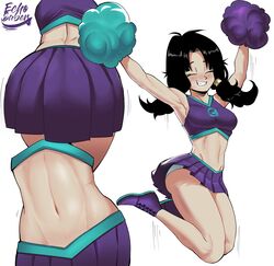 1girls armpits ass back bare_legs black_hair bloomers blush buruma cheerleader cheerleader_uniform dragon_ball dragon_ball_z echosaber female female_only fully_clothed happy hourglass_figure jumping midriff multiple_poses navel_line pigtails pleated_skirt pom_poms shiny_hair skirt skirt_lift smile solo teenager twintails videl white_background rating:Safe score:535 user:Freezer88