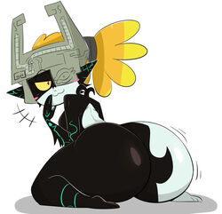 1girls :3 ass big_ass black_body blush bottom_heavy female half-closed_eyes headgear imp_midna jinu large_ass looking_at_viewer midna multicolored_body nintendo seductive_smile shortstack source_request the_legend_of_zelda thick_thighs twilight_princess white_background white_body wide_hips yellow_hair rating:Questionable score:225 user:Kaiokenx34