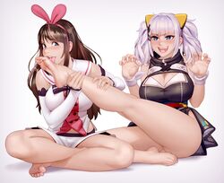 2girls a.i._channel clothing feet foot_fetish foot_worship kaguya_luna kairuhentai kairunoburogu kizuna_ai licking_feet licking_foot soles tagme toenail_polish toes virtual_youtuber white_background rating:Questionable score:437 user:Ducc